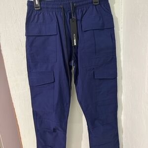 New Nation Men's Navy Cargo Pants
